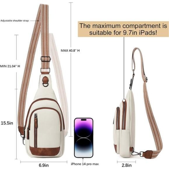 Womens Faux Leather Crossbody Sling Bag Travel Purse Backpack Chest Bag main image 7